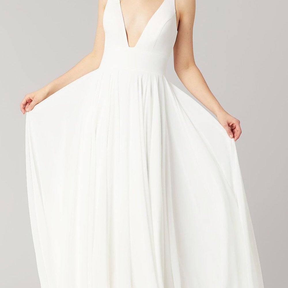 Chiffon Open-Back Wedding Dress - Picture 3 of 5